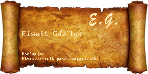 Eiselt Gábor névjegykártya