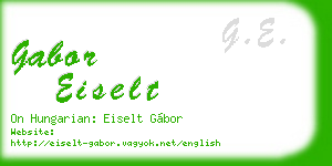 gabor eiselt business card
